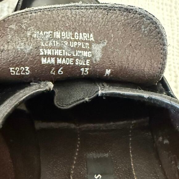 Skechers Slip On Loafer Size 13 Black Leather Silver Metal Rubber Sole - Picture 8 of 13